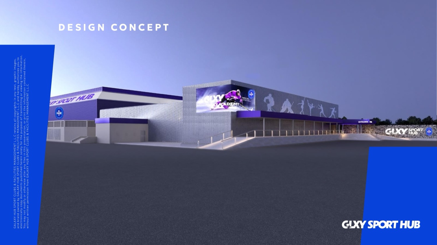 GLXY Sport Hub exterior render