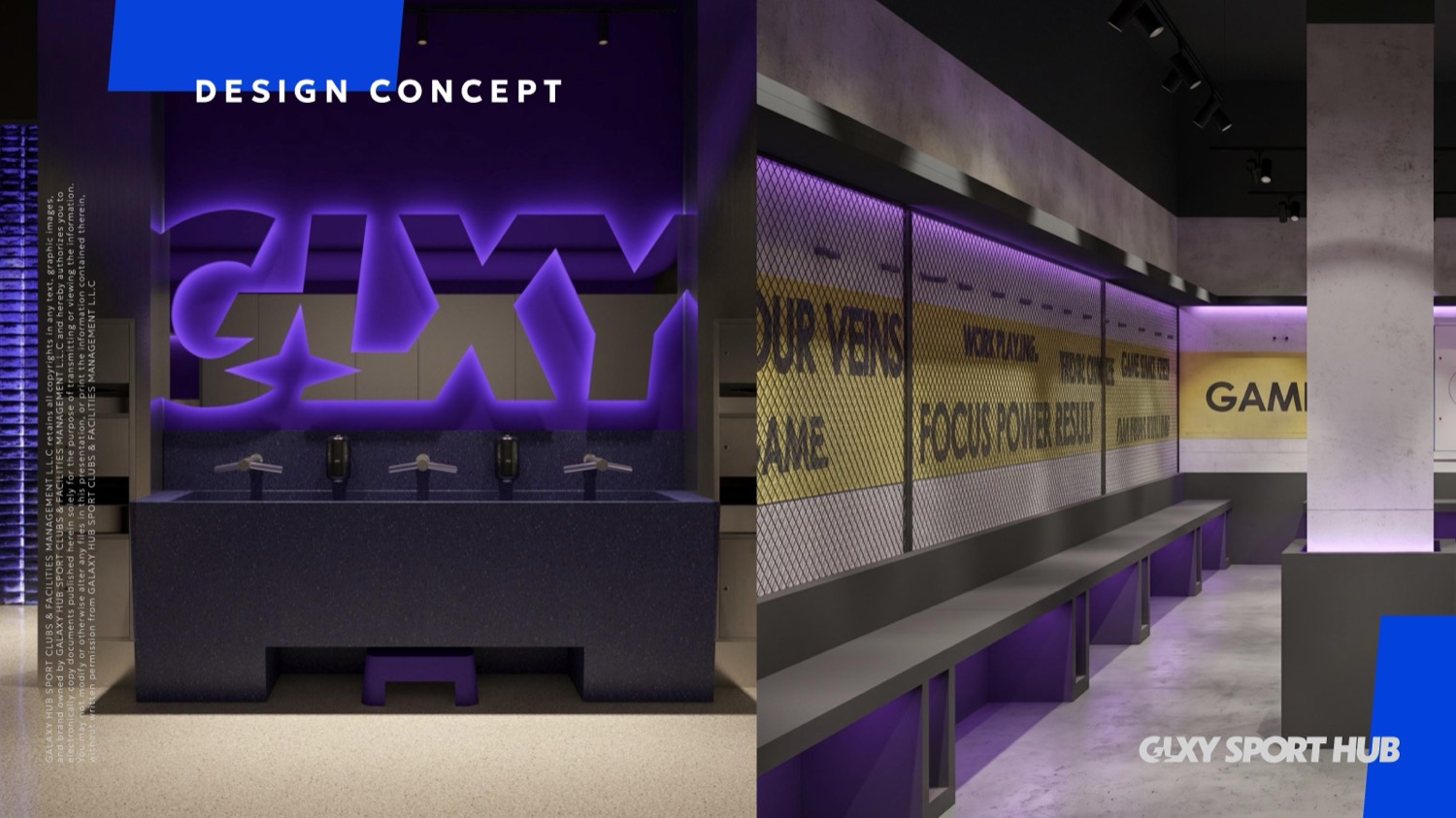 GLXY Sport Hub locker room render